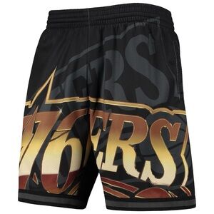 NWT - Mitchell & Ness Men's Black and Gold Philadelphia 76’ers Shorts, Size - M